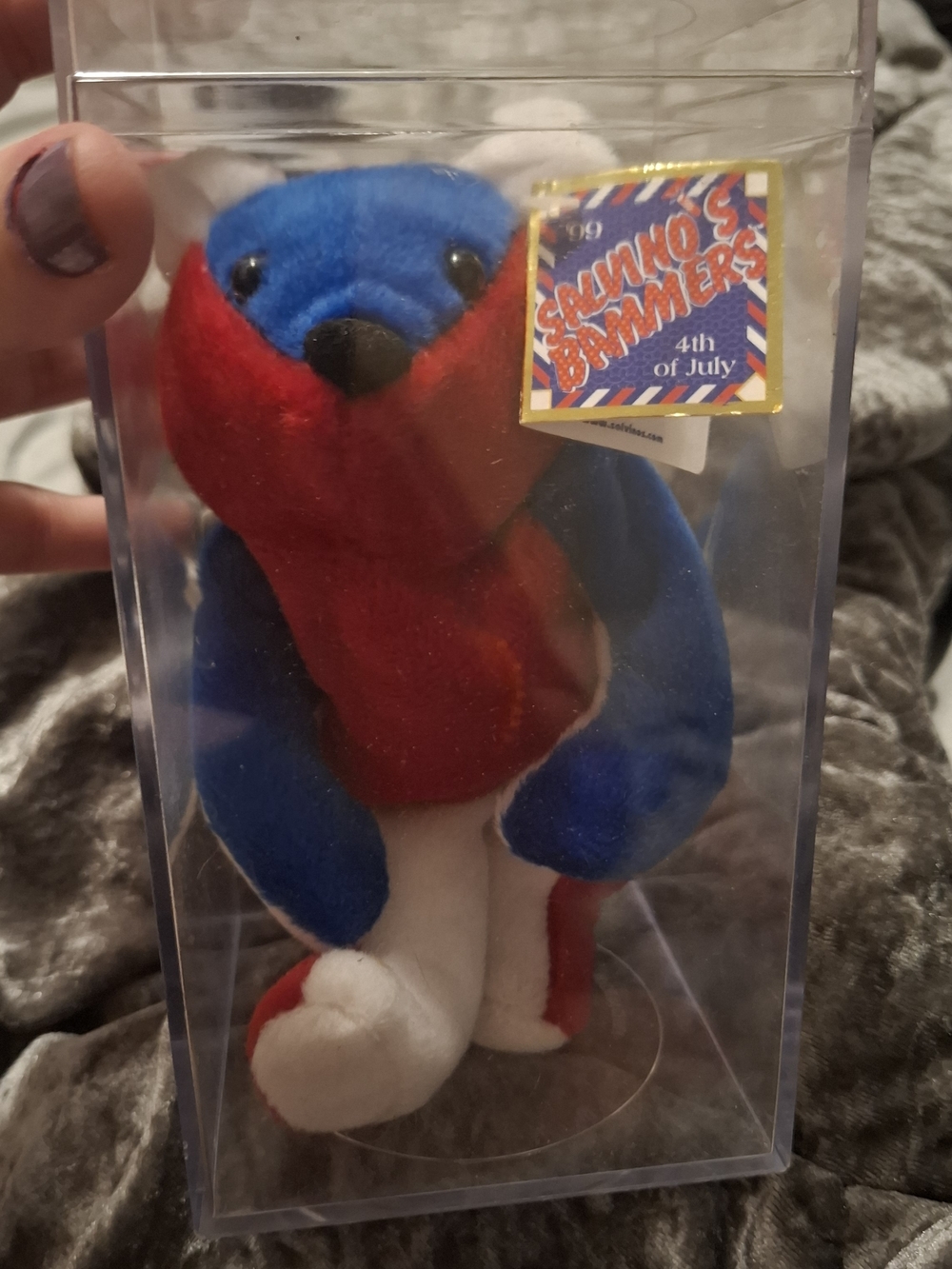 '99 Salino's Bammers 4th of July Patriotic Plush Bear - DEREK JETER #2 - Picture 2 of 4